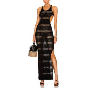 Saint Laurent Crochet Black Raye Dress Size S